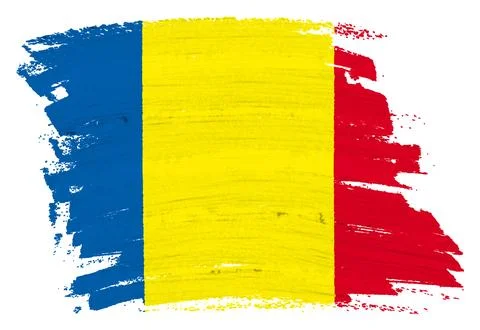 Romania flag background paint splash brushstroke Stock Illustration