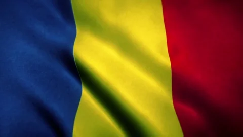 Romania Flag Blowing in the Wind Video stock 76091150