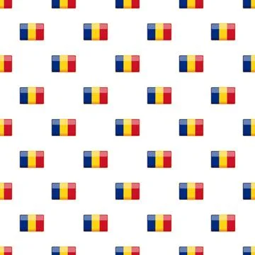 Romania flag button pattern seamless loop background Stock Illustration