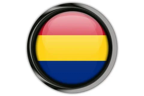 Romania flag in the button pin Isolated on White Background Fotos de archivo