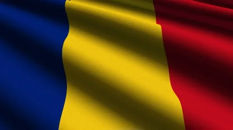 Romania flag close-up Stock Footage 885126