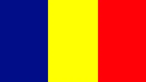 Romania Flag Colors. 2D Animated transition in horizontally on both sides. Video stock 220114789