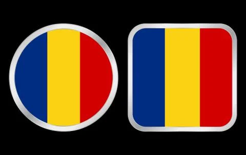 Romania flag icon Stock Illustration