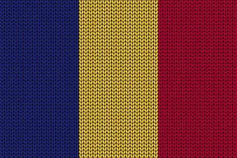 Romania flag in knitting pattern Illustrazione stock