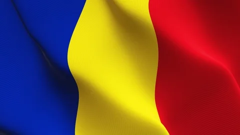 Romania flag loop waving on wind. Stock Footage 119247893