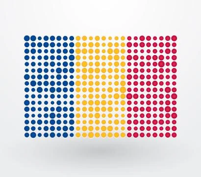Romania flag made up of dots Stock Illustration
