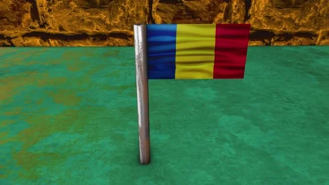 Romania Flag Post - Upwards Shot Stock Footage 270747862