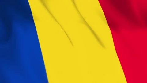 Romania Flag Seamless Loop 4k 60fps on Sky Background Stock Footage 340344275