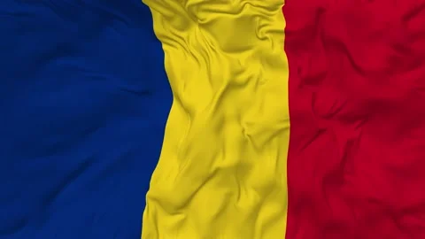 Romania Flag Seamless Looping Background Waving Slow Motion Stock Footage 233854993