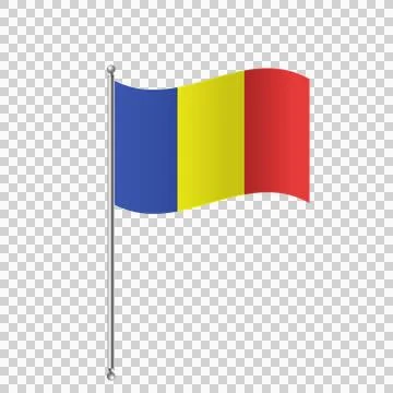 Romania flag on a transparent background vector illustration. Иллюстрация