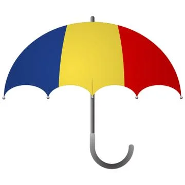 Romania flag umbrella Stock Illustration