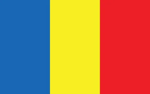 Romania flag vector graphic. Rectangle Romanian flag illustration. Romania co Stock-Illustration