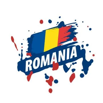 Romania flag, vector illustration on a white background Stock Illustration