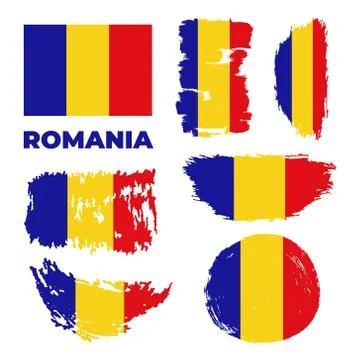 Romania flag, vector illustration on a white background. Stock Illustration