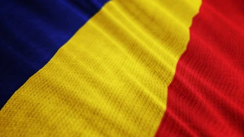 Romania flag is waving 3D animation. Stock Footage 100548968