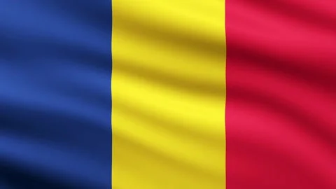 Romania flag waving full screen background animation Stock Footage 266072723
