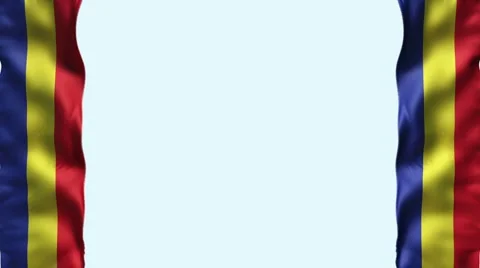 Romania Flag waving loop + alpha Stock-Footage 5635191