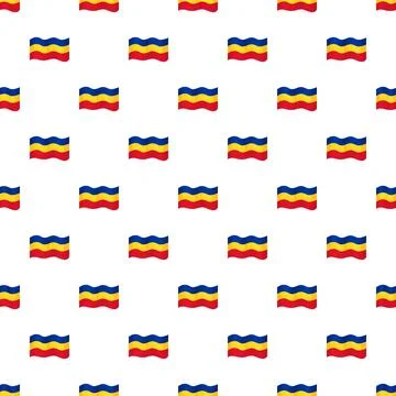 Romania flag waving pattern seamless background design Illustrazione stock