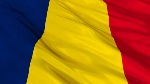 Romania flag waving. Seamless Stock Footage 48686027