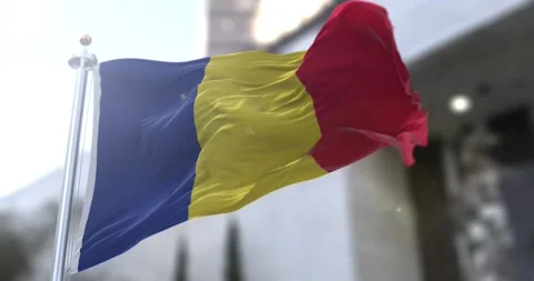 Romania-flag-waving-seamless-loop-4k-60fps Stock Footage 331079554