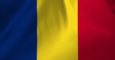 Romania flag waving with the wind background loop video animation Stock Footage 327173377