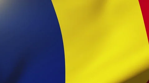 Romania flag waving in the wind. Looping sun rises style.  Animation loop Stock Footage 47980590