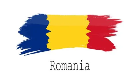 Romania flag on white background Stock-Illustration