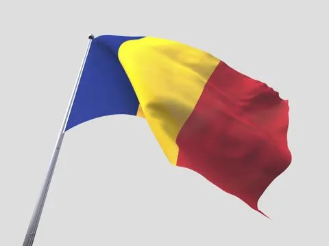 Romania flying flag isolate on white background 스톡 일러스트