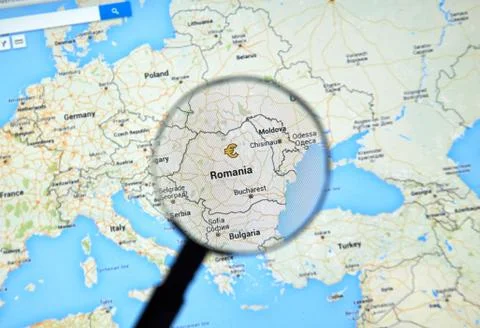 Romania on Google Maps Stock Photos