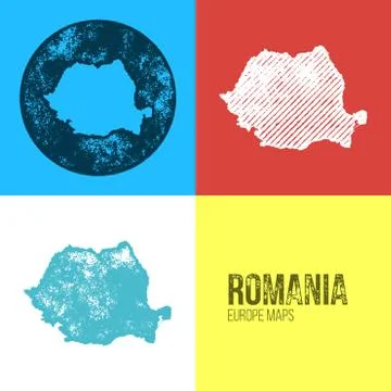 Romania Grunge Retro Map Stock Illustration