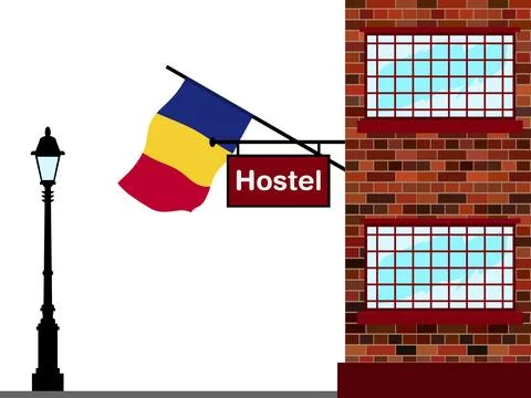 Romania Hostels Vector Illustration Stock Illustration