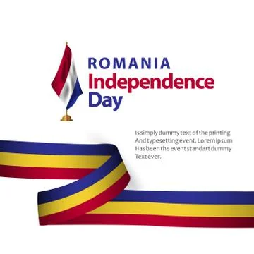 Romania Independence Day Vector Template Design Illustration Illustrazione stock