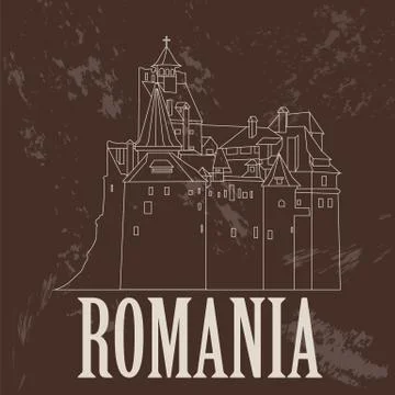 Romania landmarks. Retro styled image Illustrazione stock