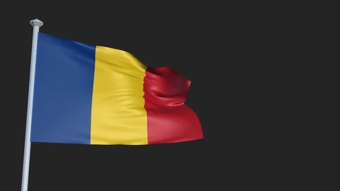 Romania - Loopable 3D flag animation with Alpha Channel and Transparency for  스톡 동영상 91467800
