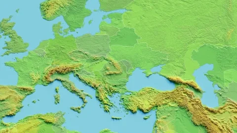 Romania Map 3D animated with Borders Stock-Footage 348531260
