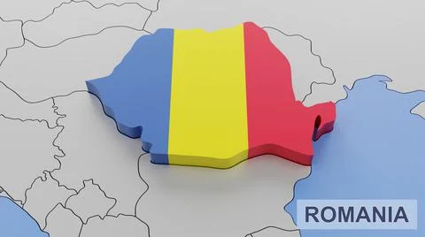 Romania map 3D illustration Illustrazione stock