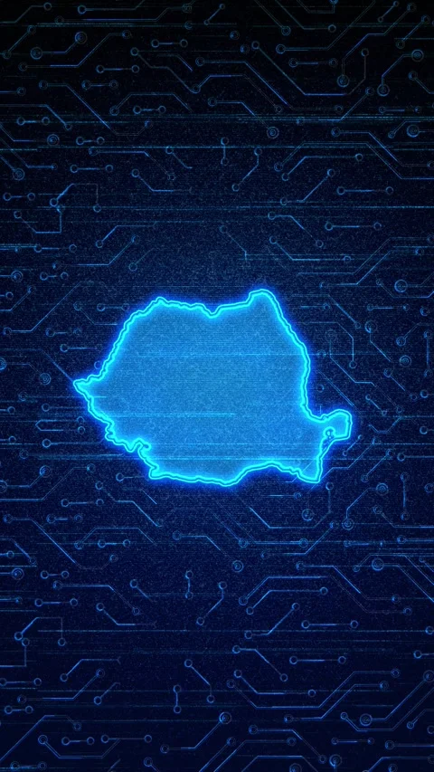 Romania Map Digital Technology Opener Stock-Footage 336313887