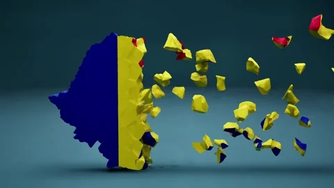 Romania Map With Flag Stock Footage 324847932