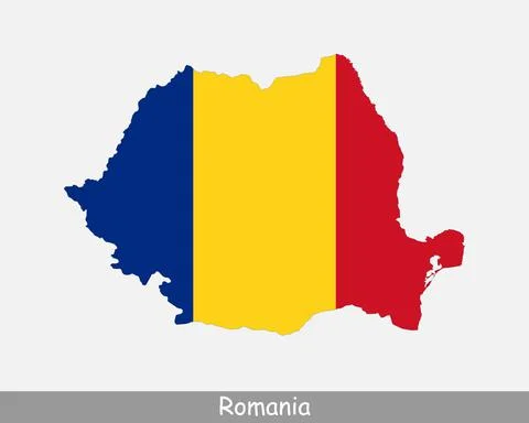 Romania Map Flag Stock Illustration