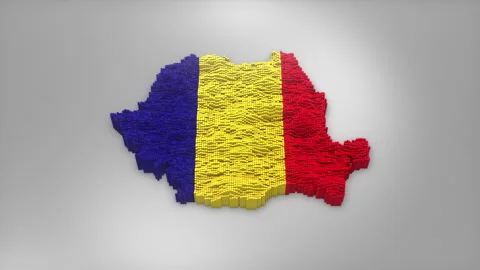 Romania Map with Flag Intro Background Stock Footage 315162073