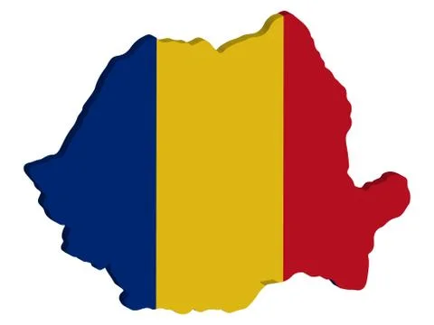 Romania Map flag Vector 3D illustration Eps 10 Ilustración de archivo