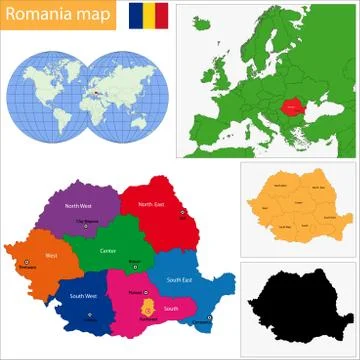 Romania map Stock Illustration