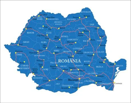 Romania map Stock Illustration