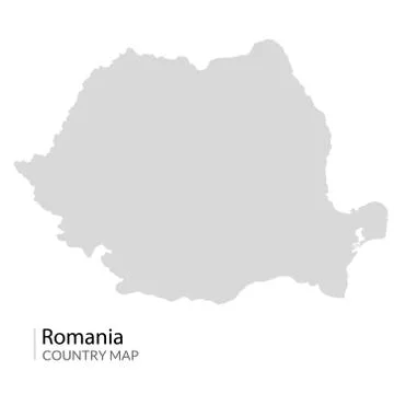 Romania map vector contour. Romanian map country design isolated travel Stock Illustration
