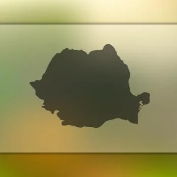 Romania map. Vector silhouette of Romania. Blurred background Stock Illustration