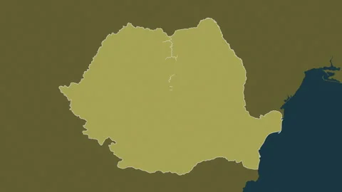 Romania map - zoom. Regions. Pattern. Video stock 241727124