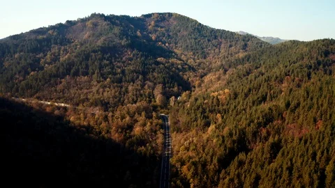Romania mountain road at sunset Stock Footage 119148477