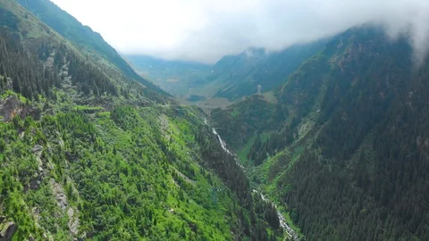 Romania. Mountain route Transfagarash. Drone. Aerial view Stock Footage 128627423
