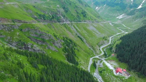 Romania. Mountain route Transfagarash. Drone. Aerial view Stock Footage 128627441