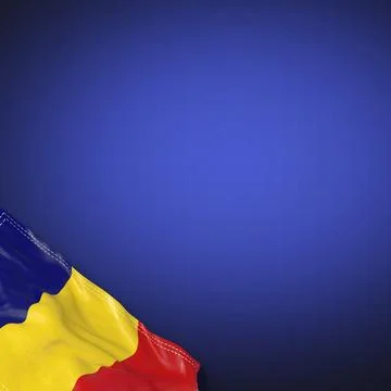Romania - national flag and gradient background - square format - 3D illust.. Stock Illustration